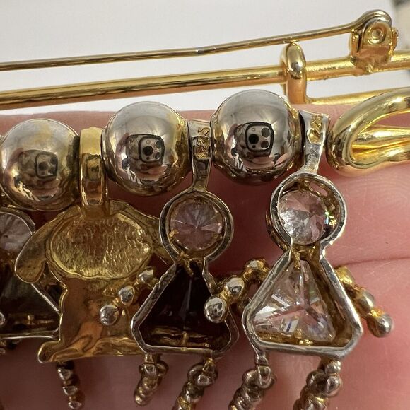 Birthstone Safety Pin Brooch Sterling 925 January March April May November Dog - Picture 7 of 10